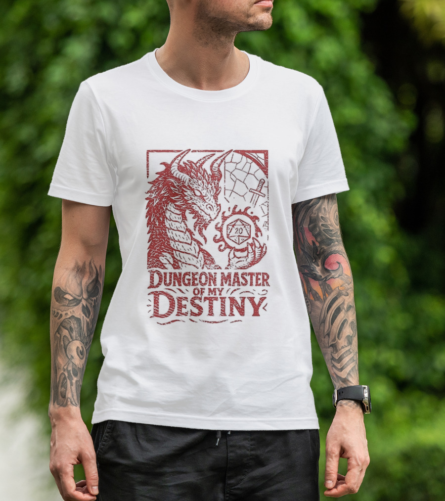 Dungeon Master Of My Destiny 20 Sided Dice Dragon Dungeons And Dragons T-Shirt