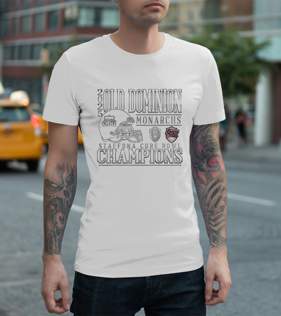 2025 Old Dominion Monarchs Stafford Cure Bowl Champions T-Shirt
