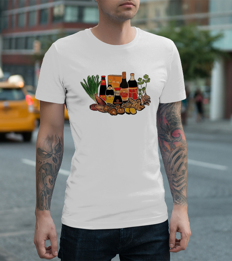 Kikkoman Soy Sauce Sichuan Flavor Ginger Scallions Chinese Cuisine Essentials T-Shirt