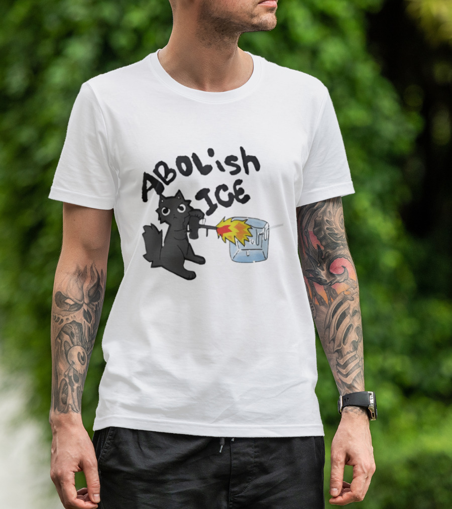 Abolish Ice Cat Torch Melting Cube T-Shirt