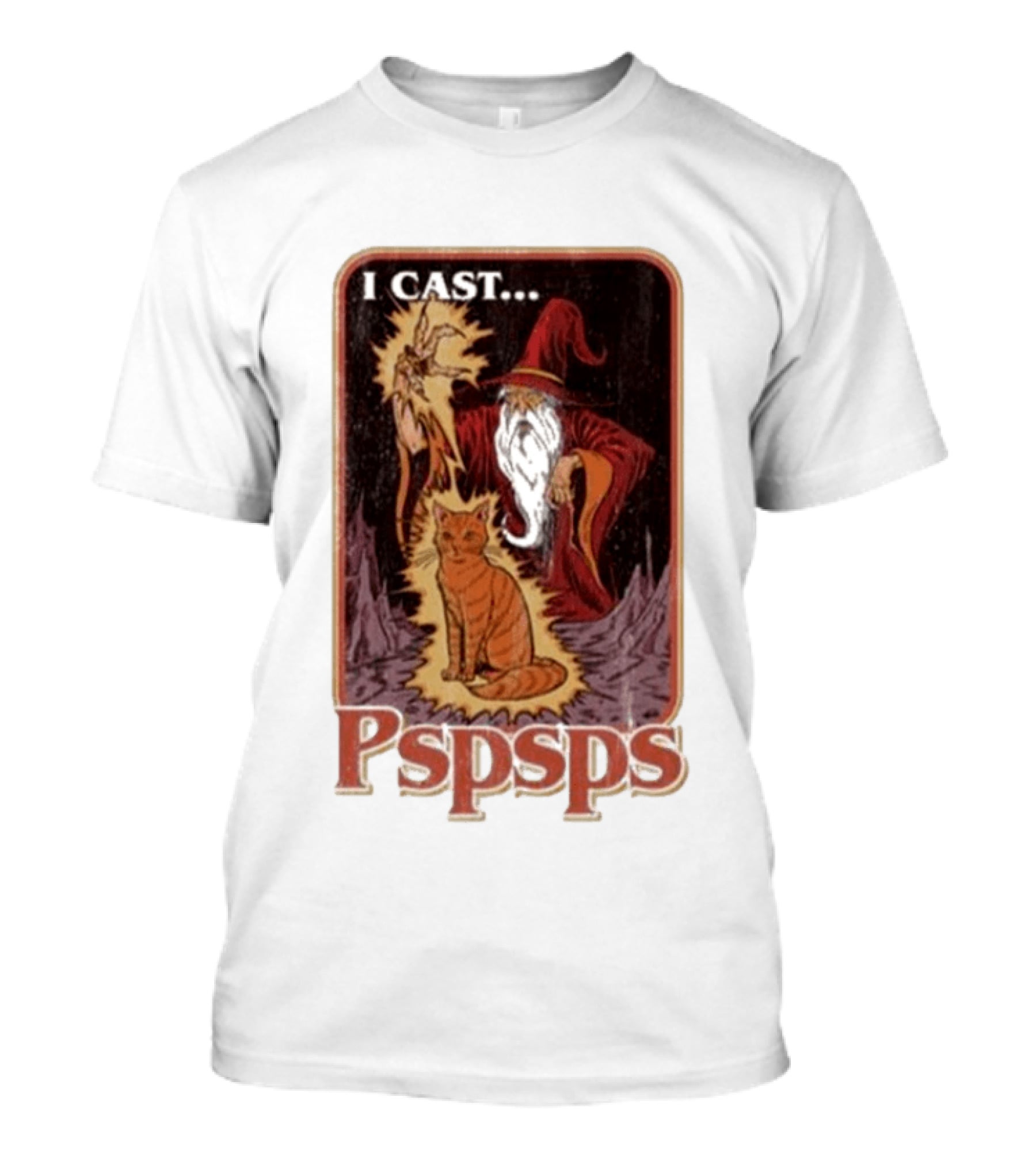 I Cast Pspsps Wizard Mystical Cat Aidan Wachter T-Shirt