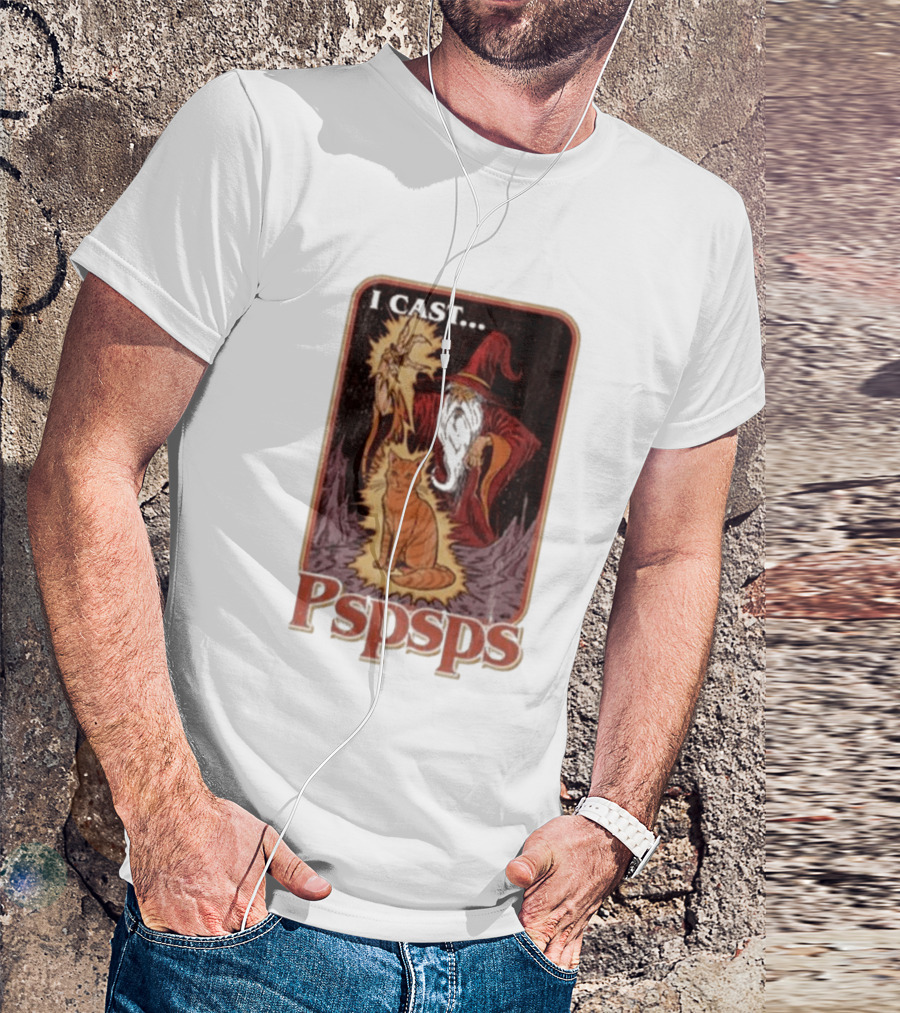 I Cast Pspsps Wizard Mystical Cat Aidan Wachter T-Shirt