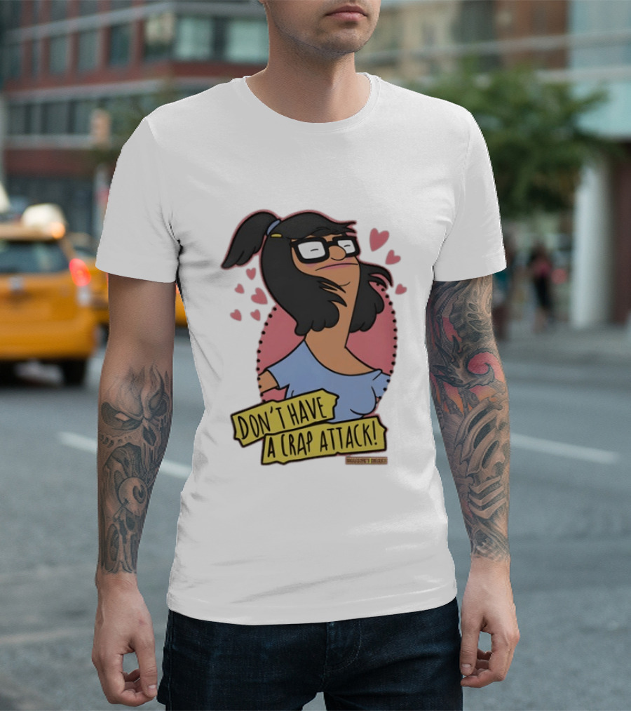 Bob's Burgers Don't Have A Crap Attack Character Graphic With Pink Hearts T-Shirt