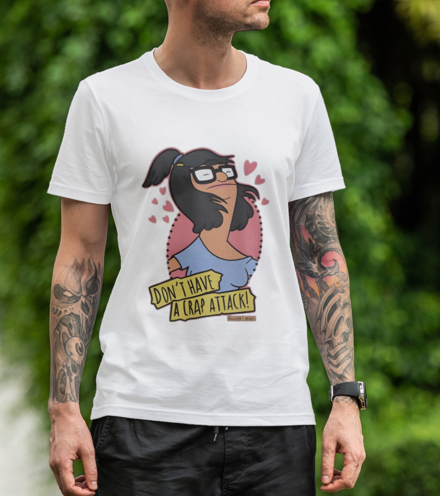 Bob's Burgers Don't Have A Crap Attack Character Graphic With Pink Hearts T-Shirt