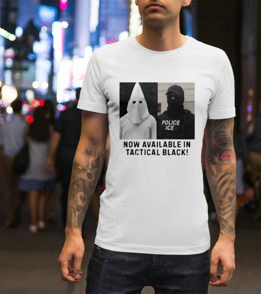Now Available In Tactical Black Anti ICE Police ICE T-Shirt
