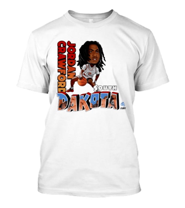 Jordan Crawford South Dakota Basketball Player Cartoon Sports T-Shirt