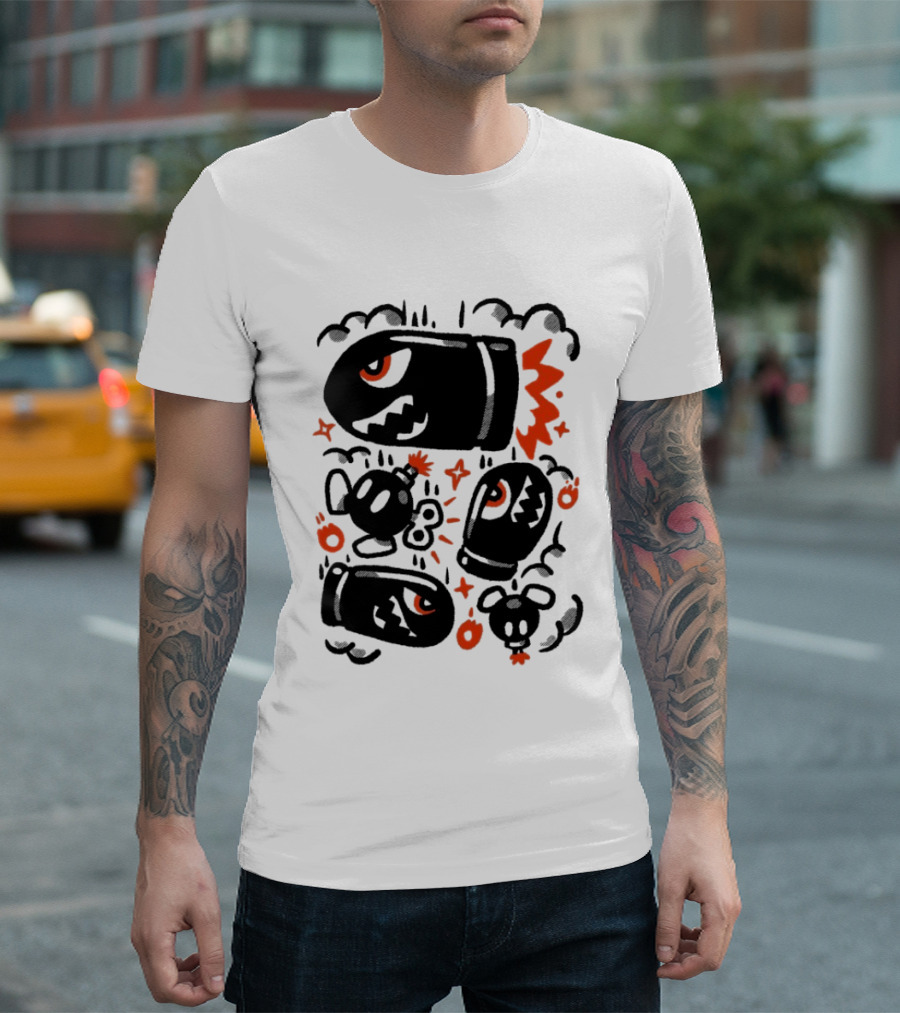 Terry Mack Bob Ombing Run Bullet Character Explosive Motion T-Shirt