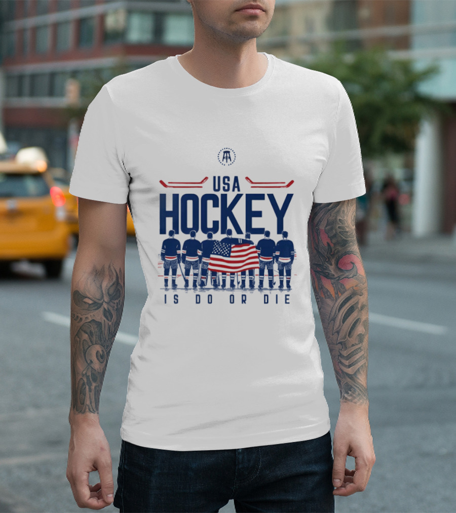 USA Hockey Is Do Or Die Players Flag Ice Skating Team With American T-Shirt