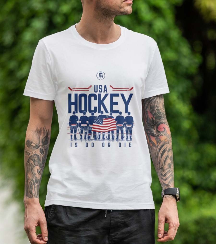 USA Hockey Is Do Or Die Players Flag Ice Skating Team With American T-Shirt