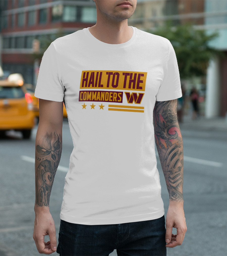 Washington Commanders Hail To The Commanders Fanatics Cream Team Archives T-Shirt