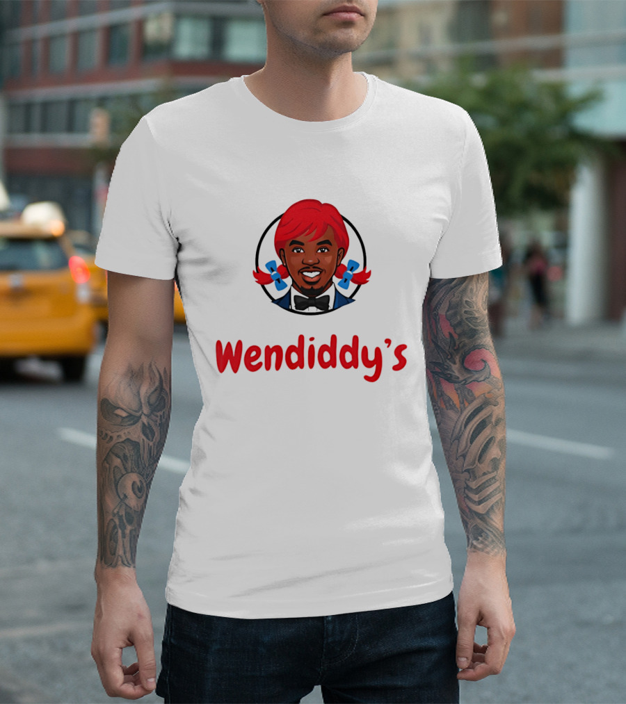 Wendiddy's Red Hair Blue Bow Pigtails T-Shirt