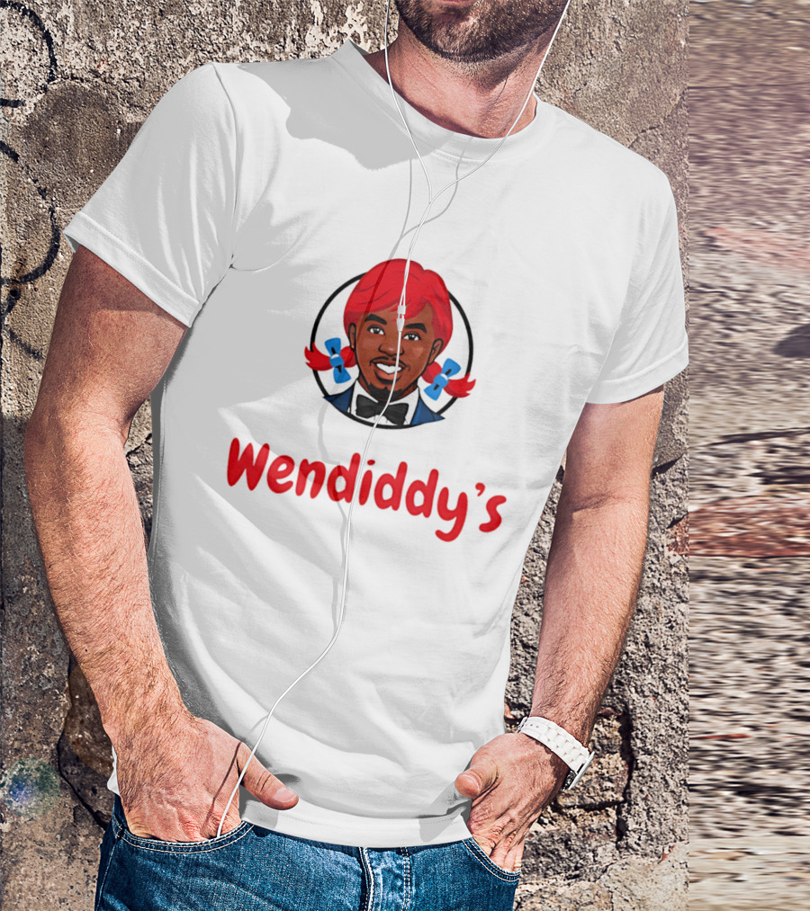 Wendiddy's Red Hair Blue Bow Pigtails T-Shirt