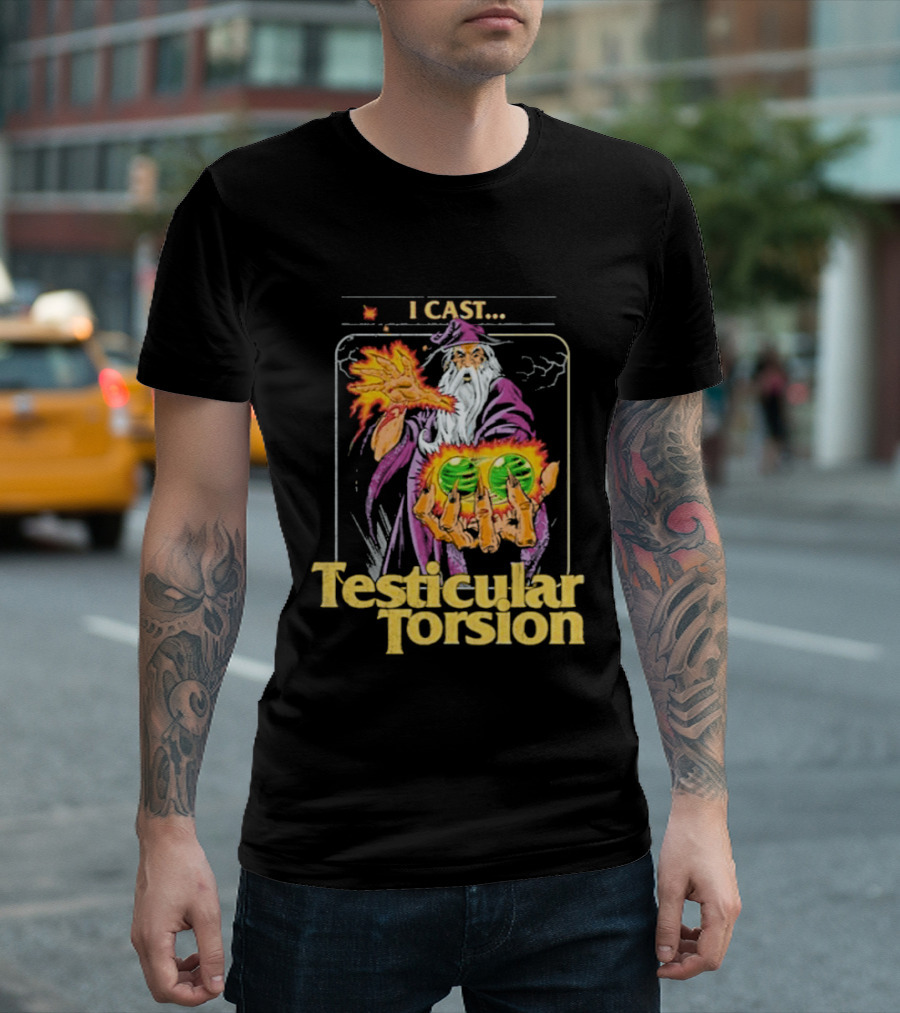 Aidan Wachter I Cast Testicular Torsion Wizard Magic Spell T-Shirt