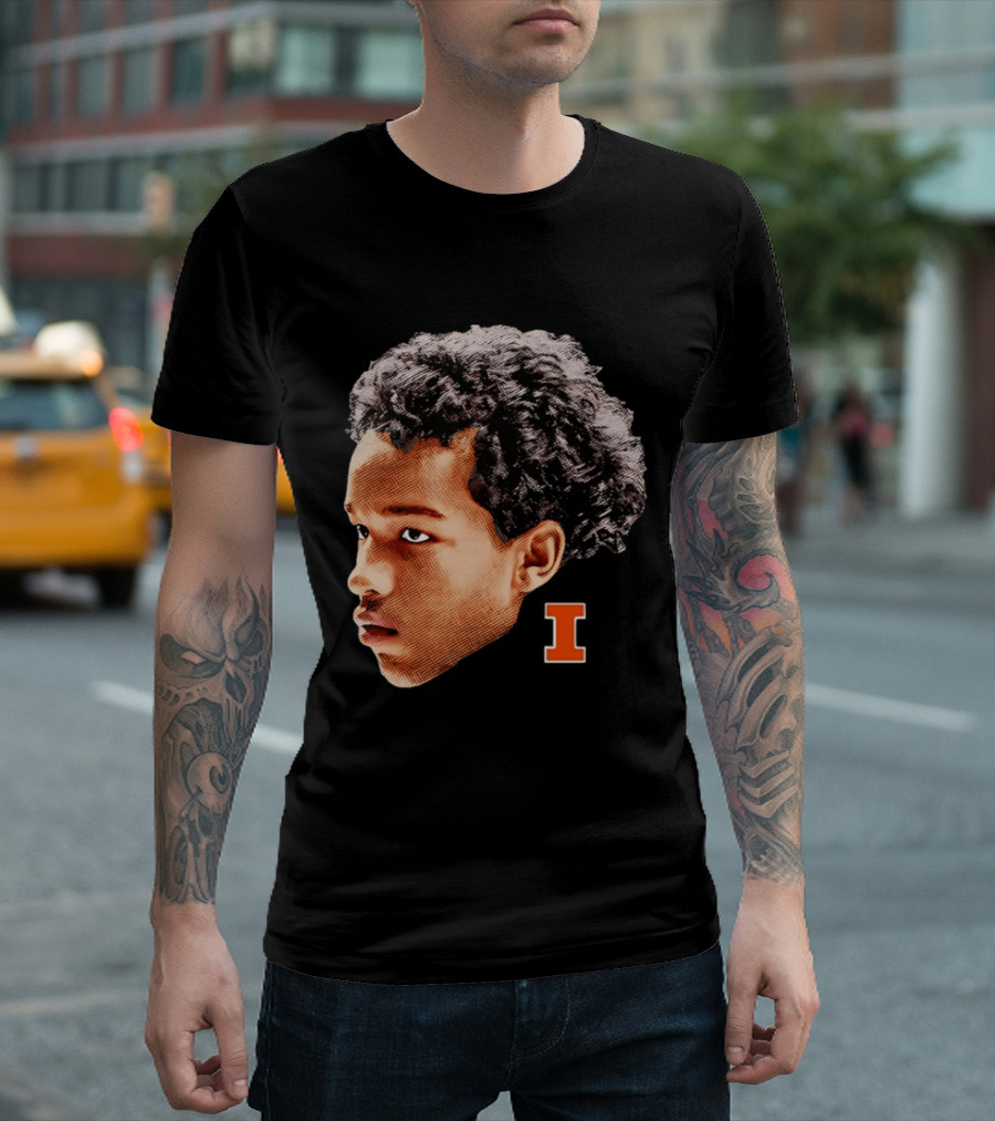 Blake Fagbemi Illinois Fighting Illini Big Head Iconic I T-Shirt