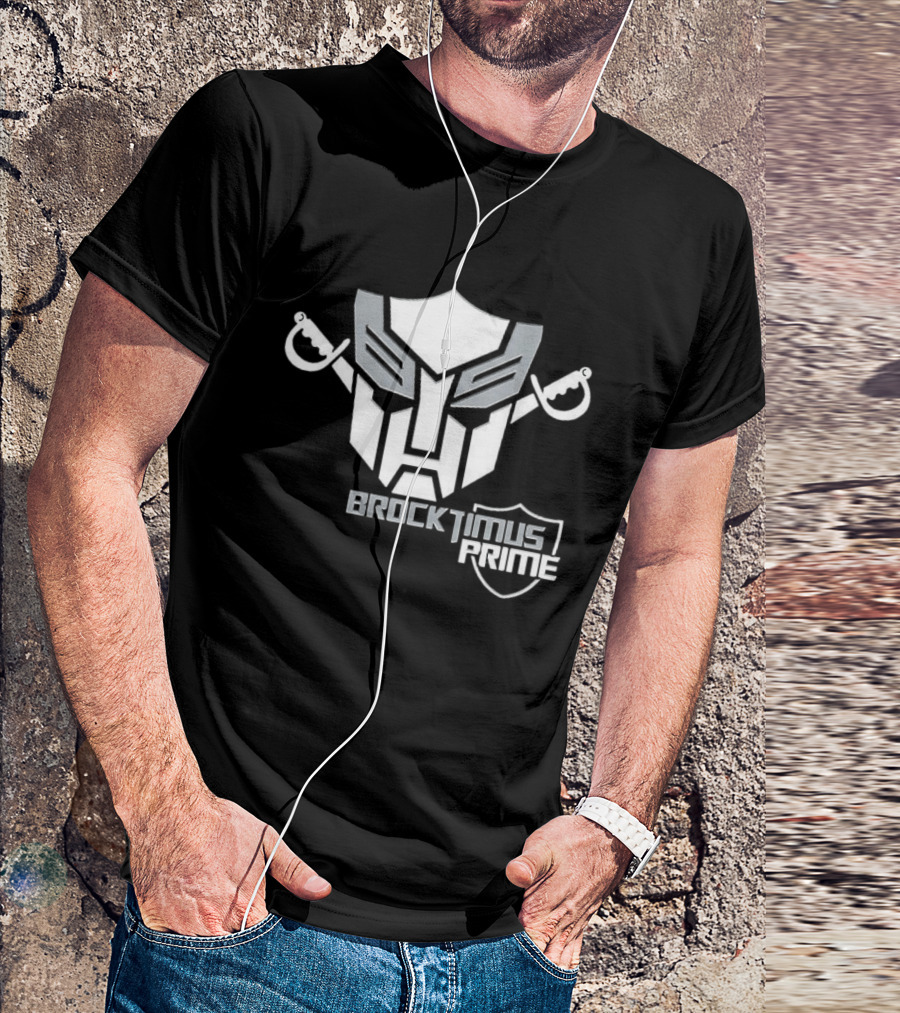 Brocktimus Prime Transformers Las Vegas Raiders Silver Shield T-Shirt