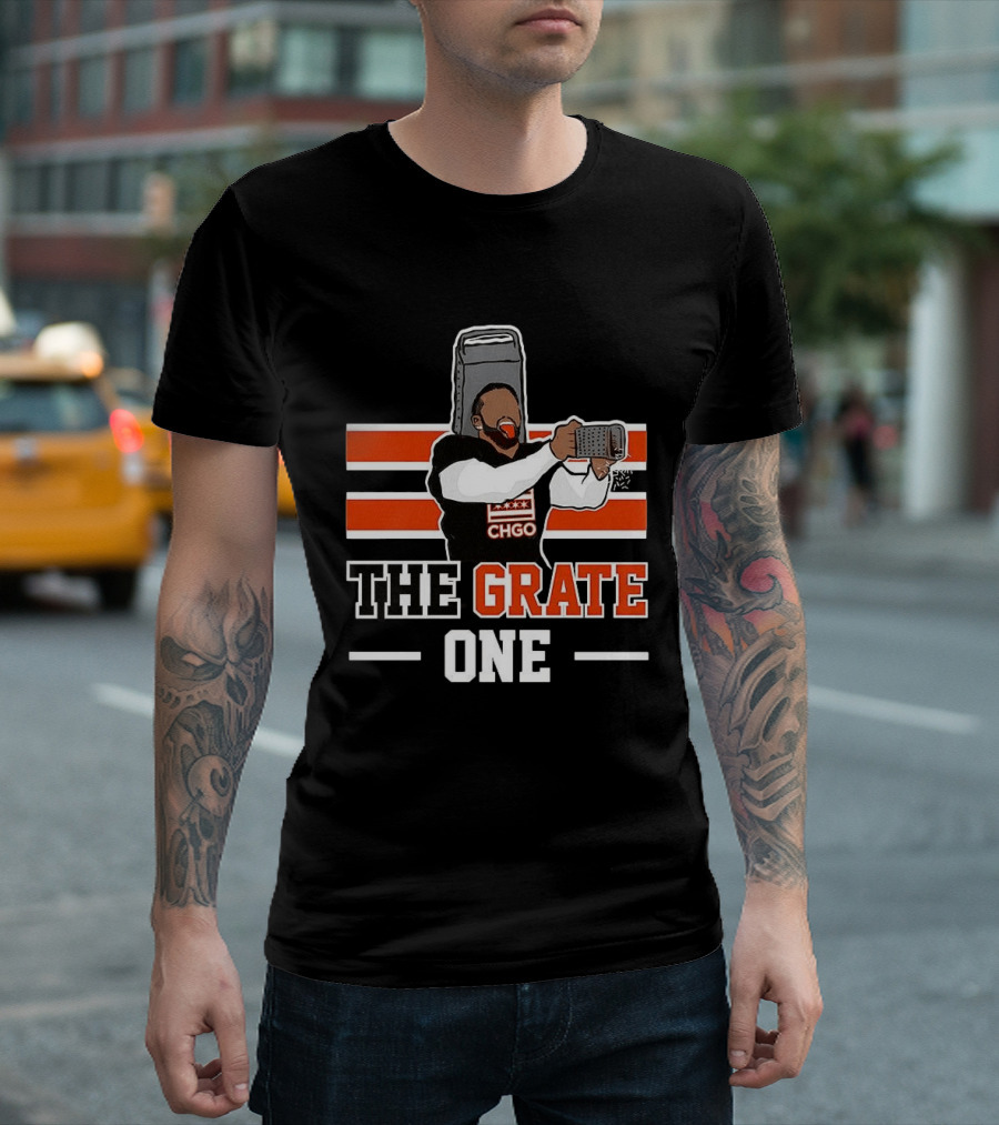 Chicago Bears CHGO The Grate One Caleb Williams Cheese T-Shirt