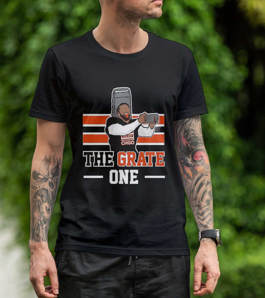 Chicago Bears CHGO The Grate One Caleb Williams Cheese T-Shirt