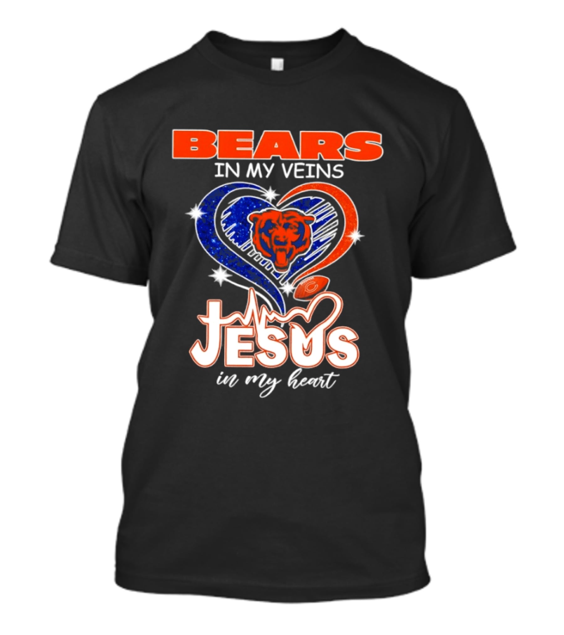 Bears In My Veins Heartbeat Jesus In My Heart T-Shirt