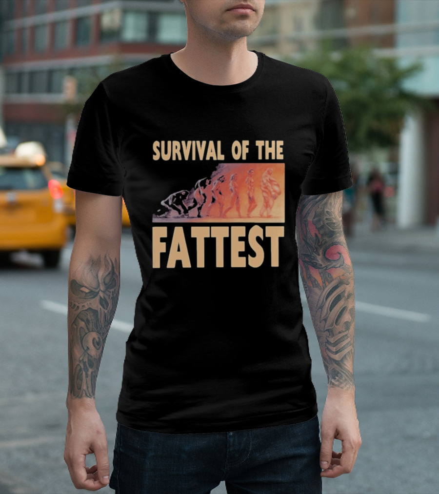 Survival Of The Fattest Evolutionary Humor Fat Wreck Chords T-Shirt