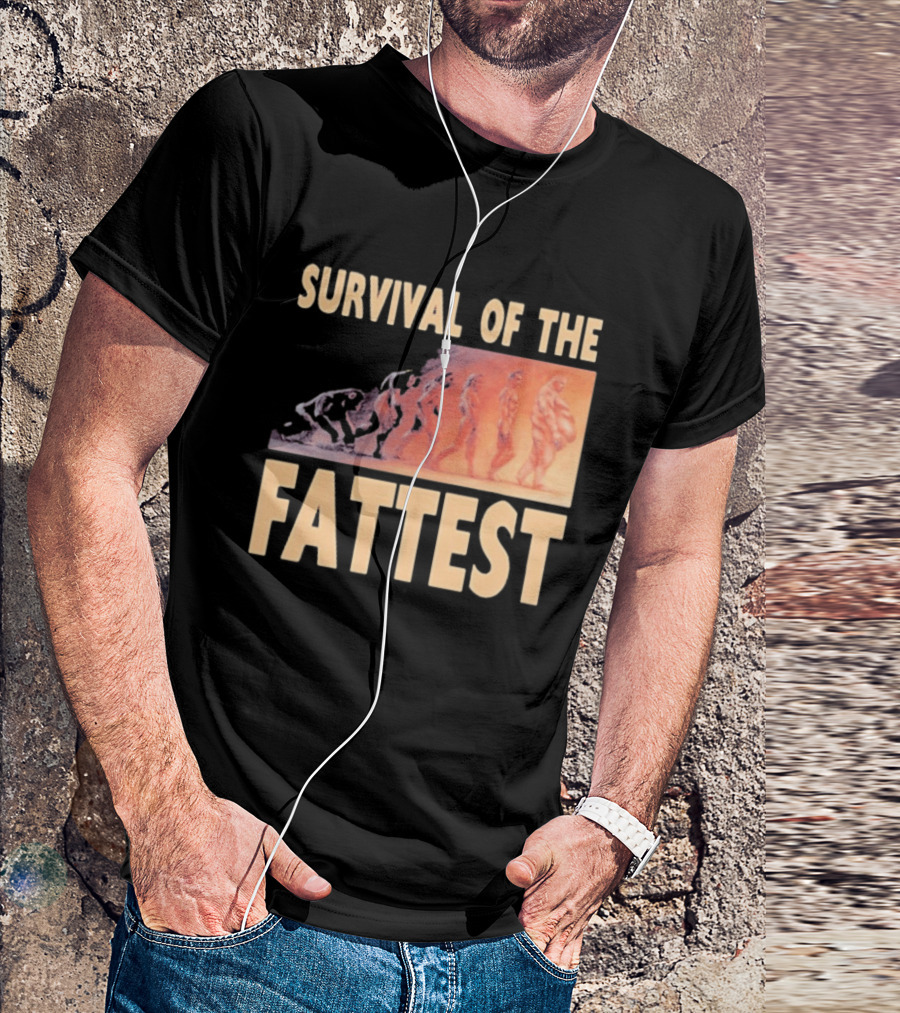 Survival Of The Fattest Evolutionary Humor Fat Wreck Chords T-Shirt