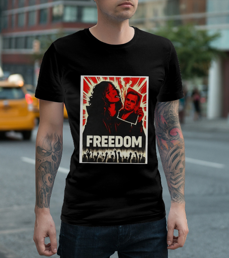 Freedom Expression Red And Black Powerful Political T-Shirt