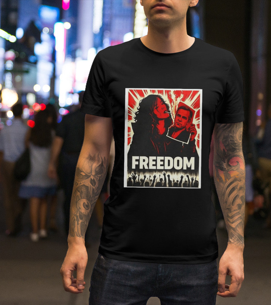Freedom Expression Red And Black Powerful Political T-Shirt