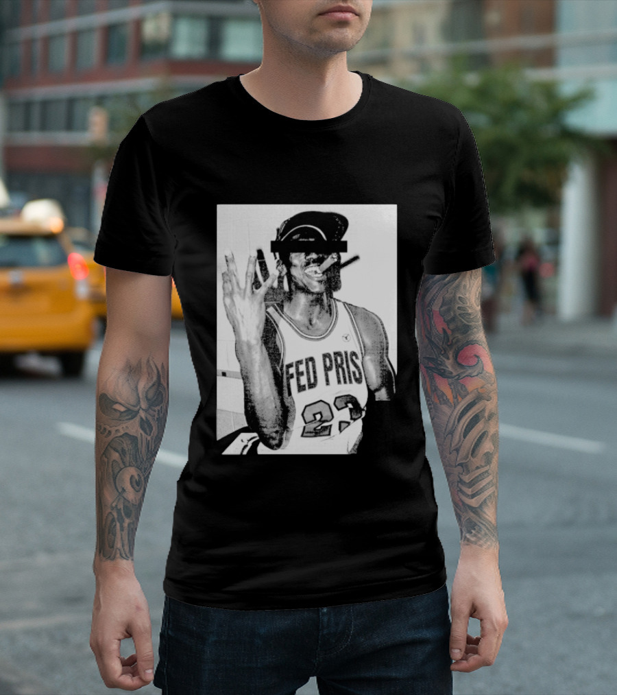 Greg Puciato Fed Pris 23 Censored Basketball Icon Cigarette T-Shirt