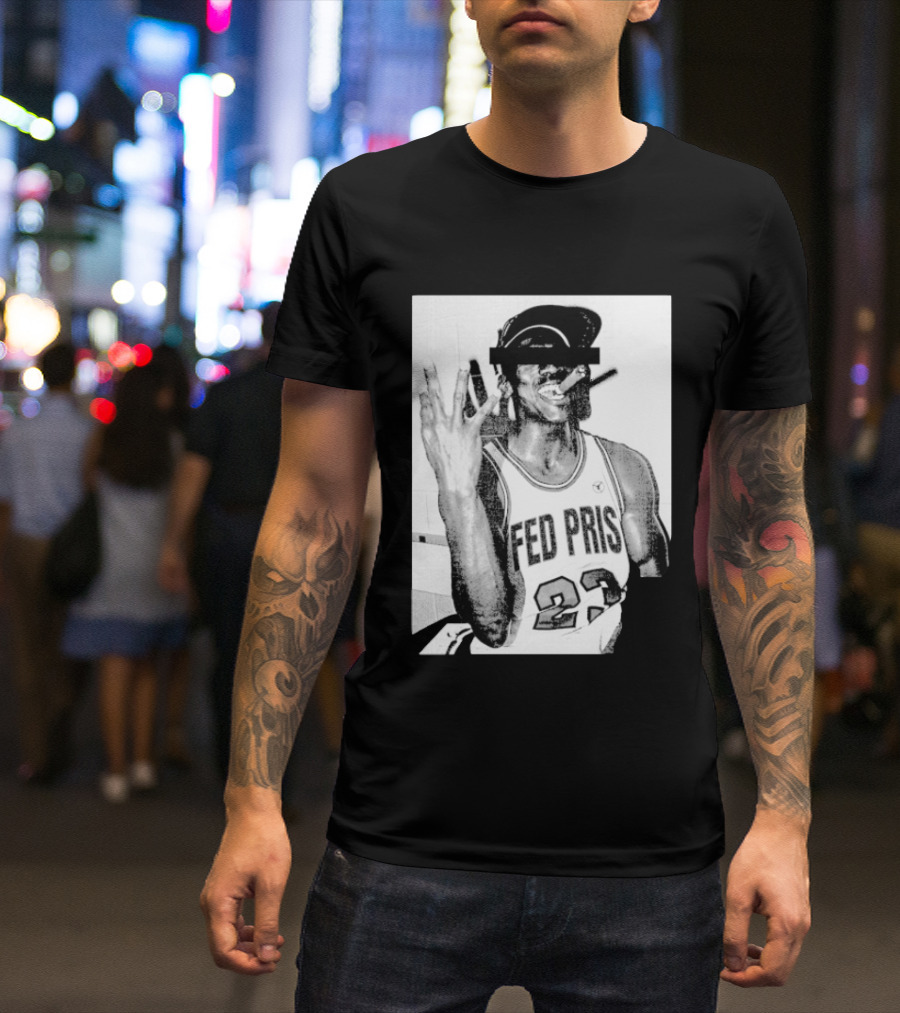 Greg Puciato Fed Pris 23 Censored Basketball Icon Cigarette T-Shirt