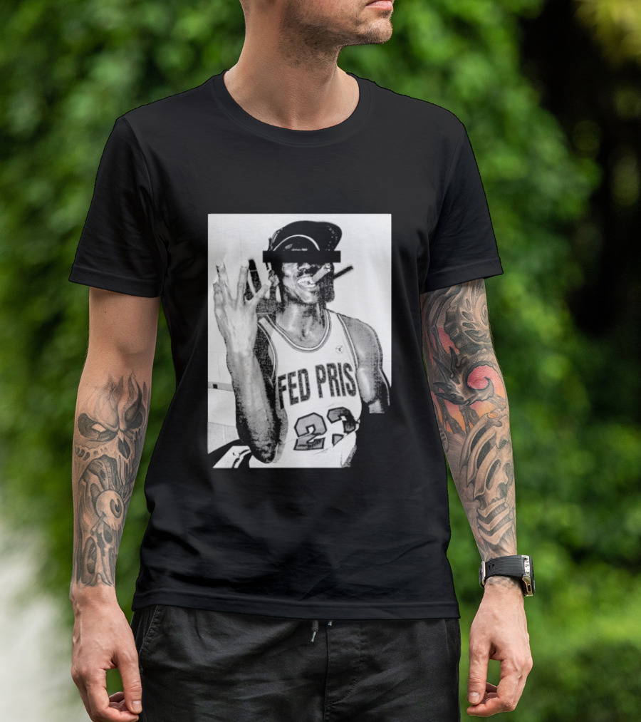 Greg Puciato Fed Pris 23 Censored Basketball Icon Cigarette T-Shirt