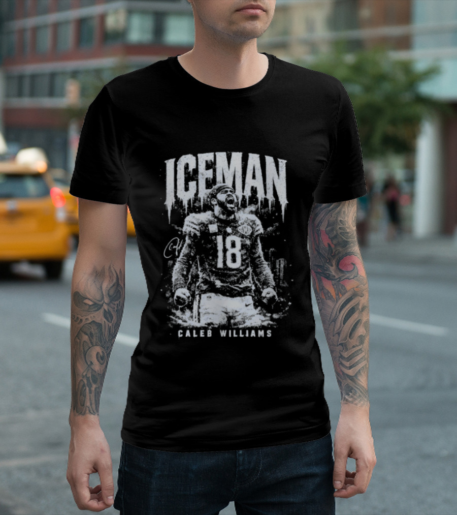 Iceman Caleb Williams 18 Chicago Bears Football T-Shirt