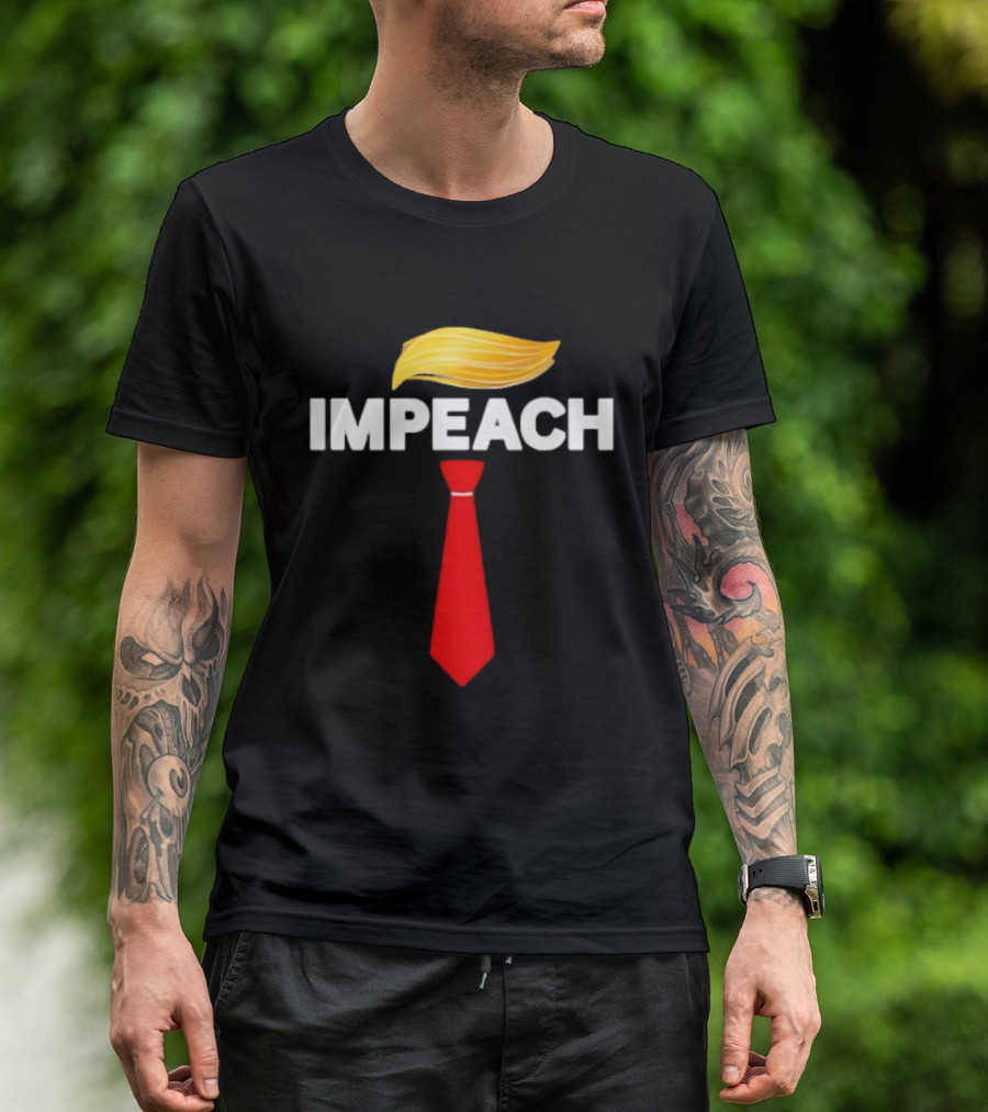 Impeach Trump Protest Red Tie And Hair T-Shirt