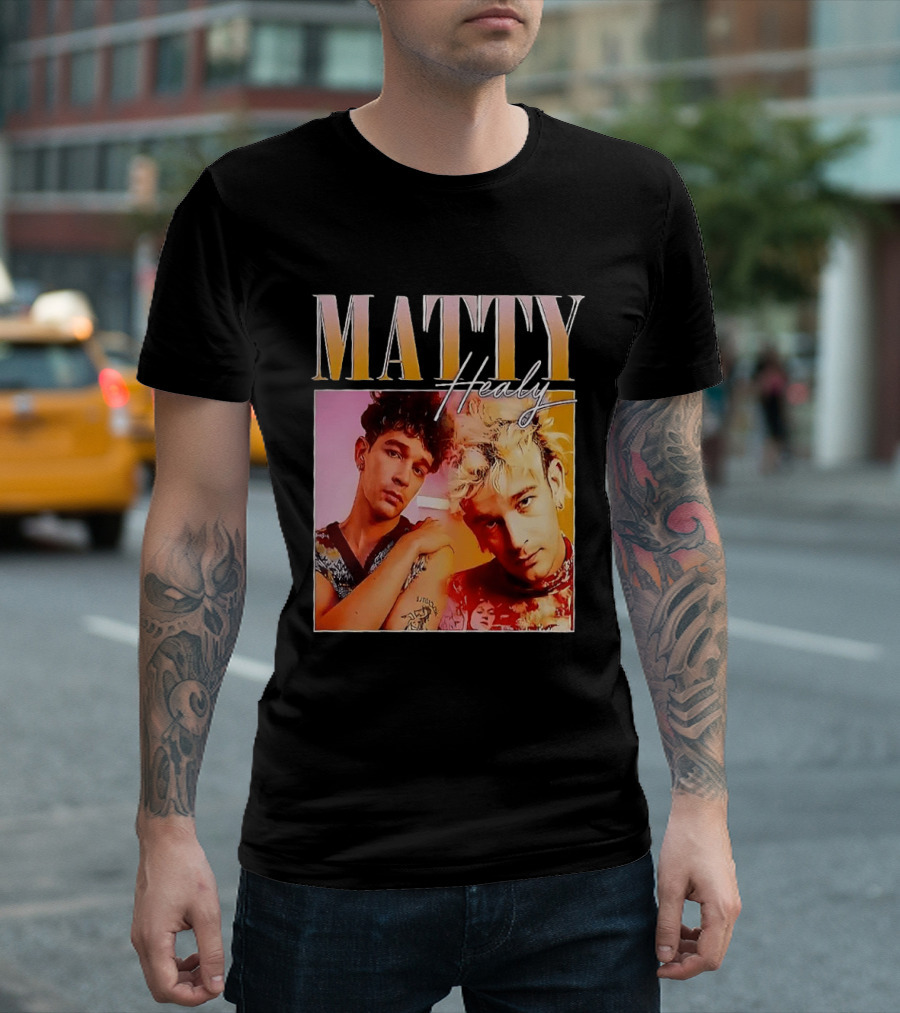 Matty Healy Retro Portrait Duo With Signature T-Shirt