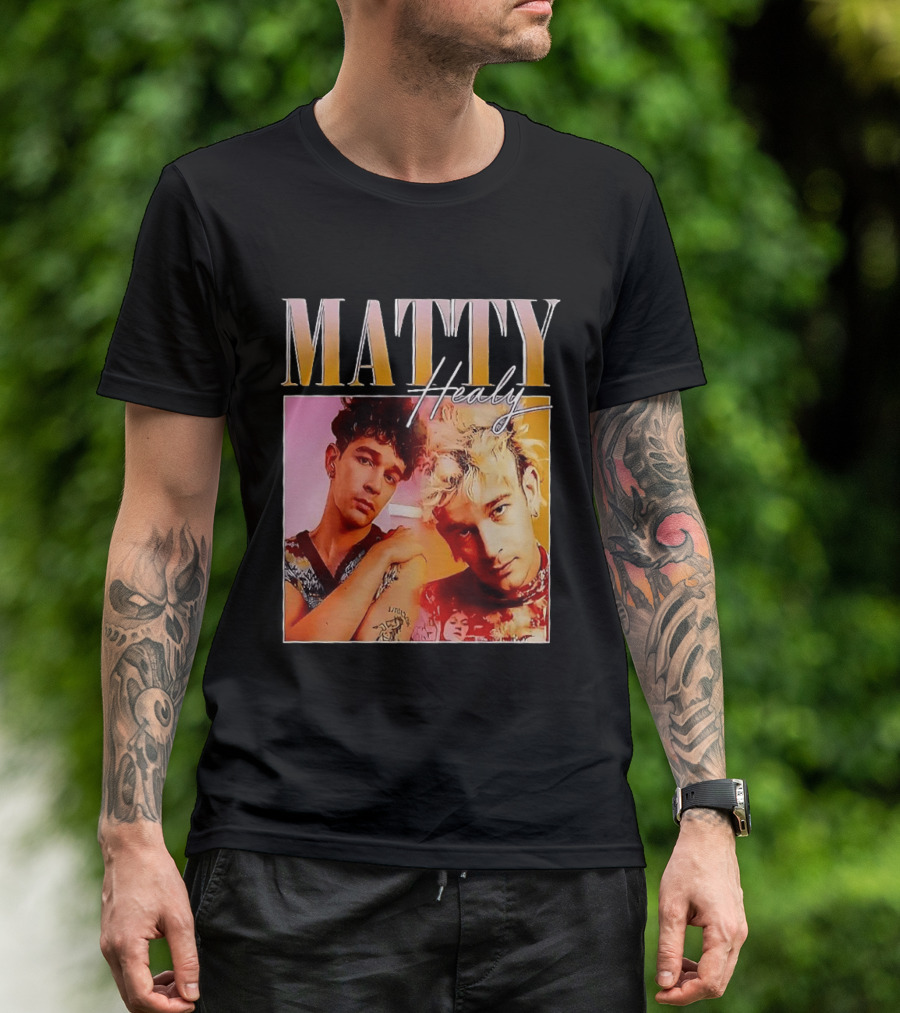 Matty Healy Retro Portrait Duo With Signature T-Shirt