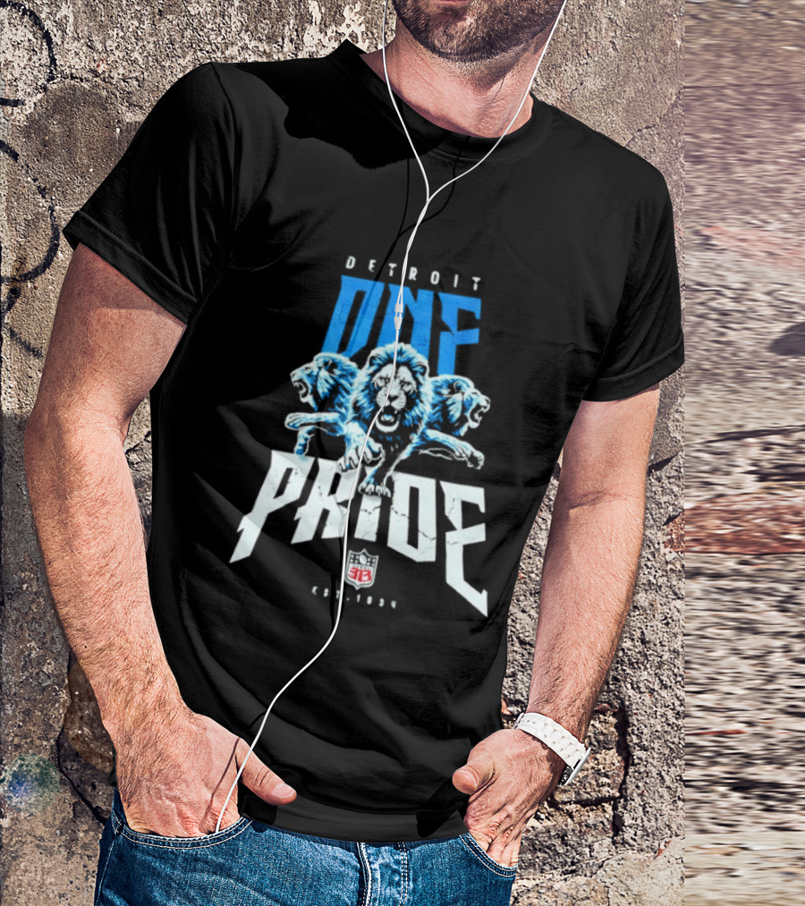 Detroit One Pride 313 Lions Est 1930 T-Shirt