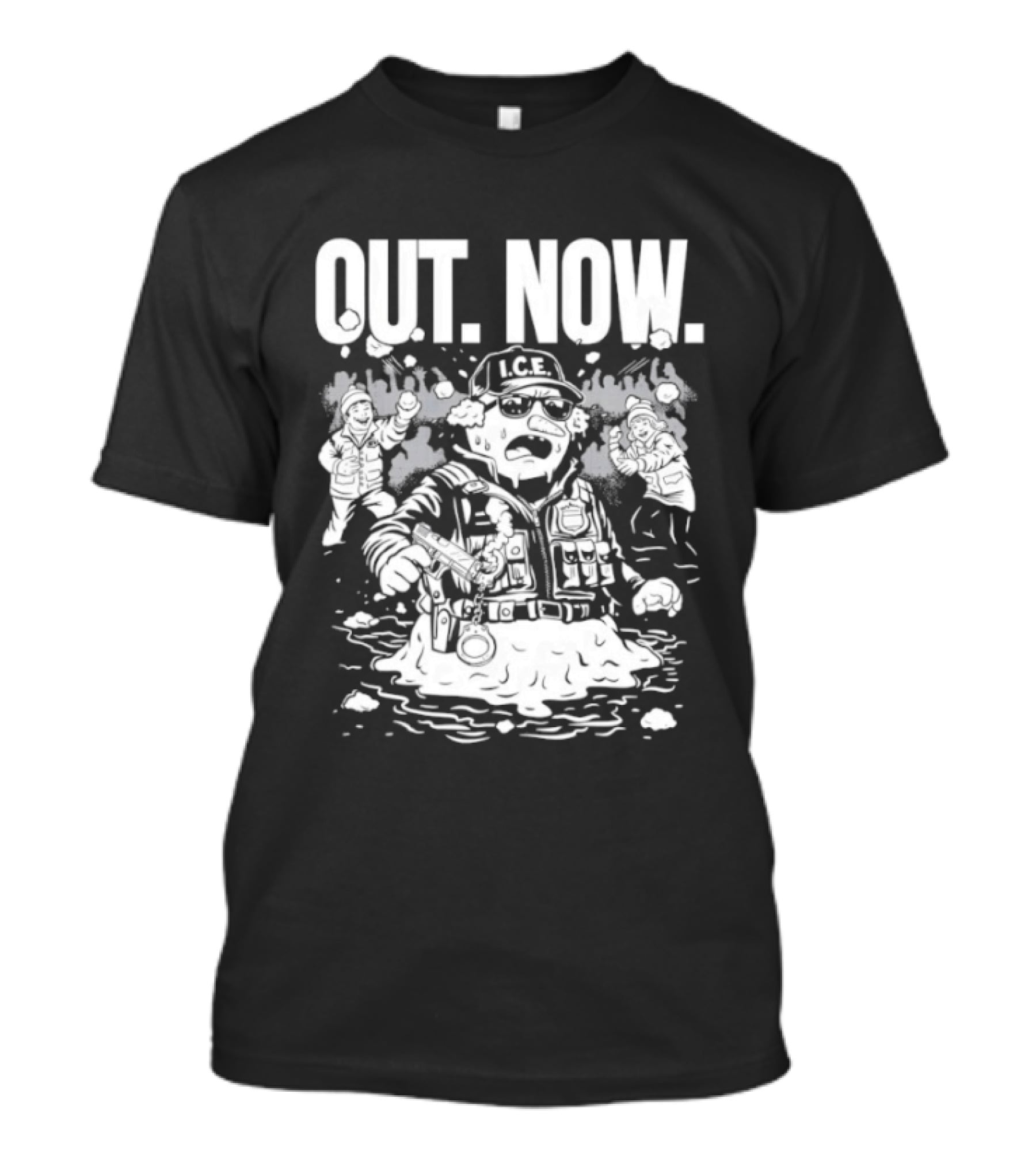 OUT NOW I.C.E. Flooded Streets Political Commentary T-Shirt