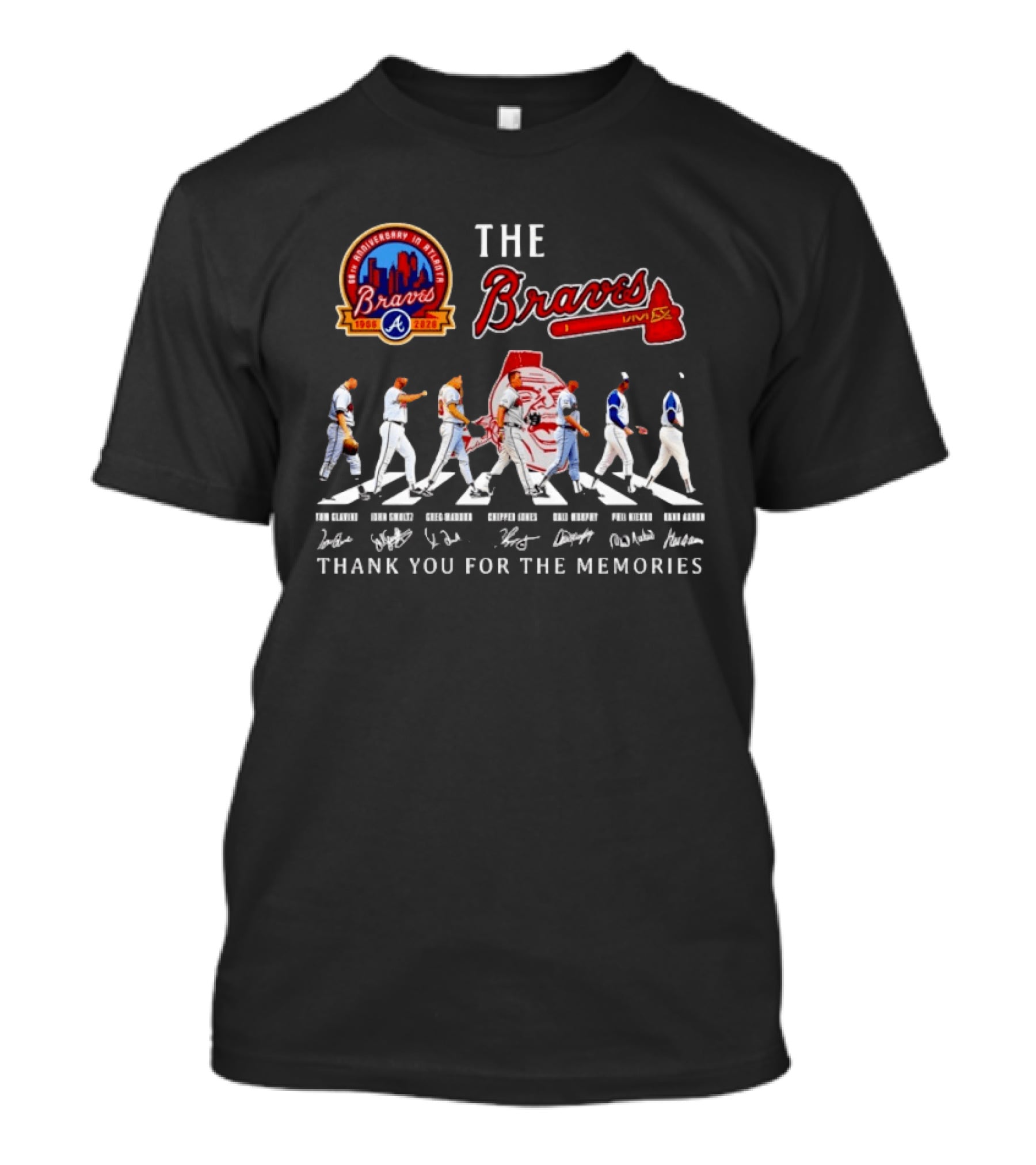 The Braves Abbey Road 1966 2026 Anniversary Thank You For The Memories Signatures T-Shirt