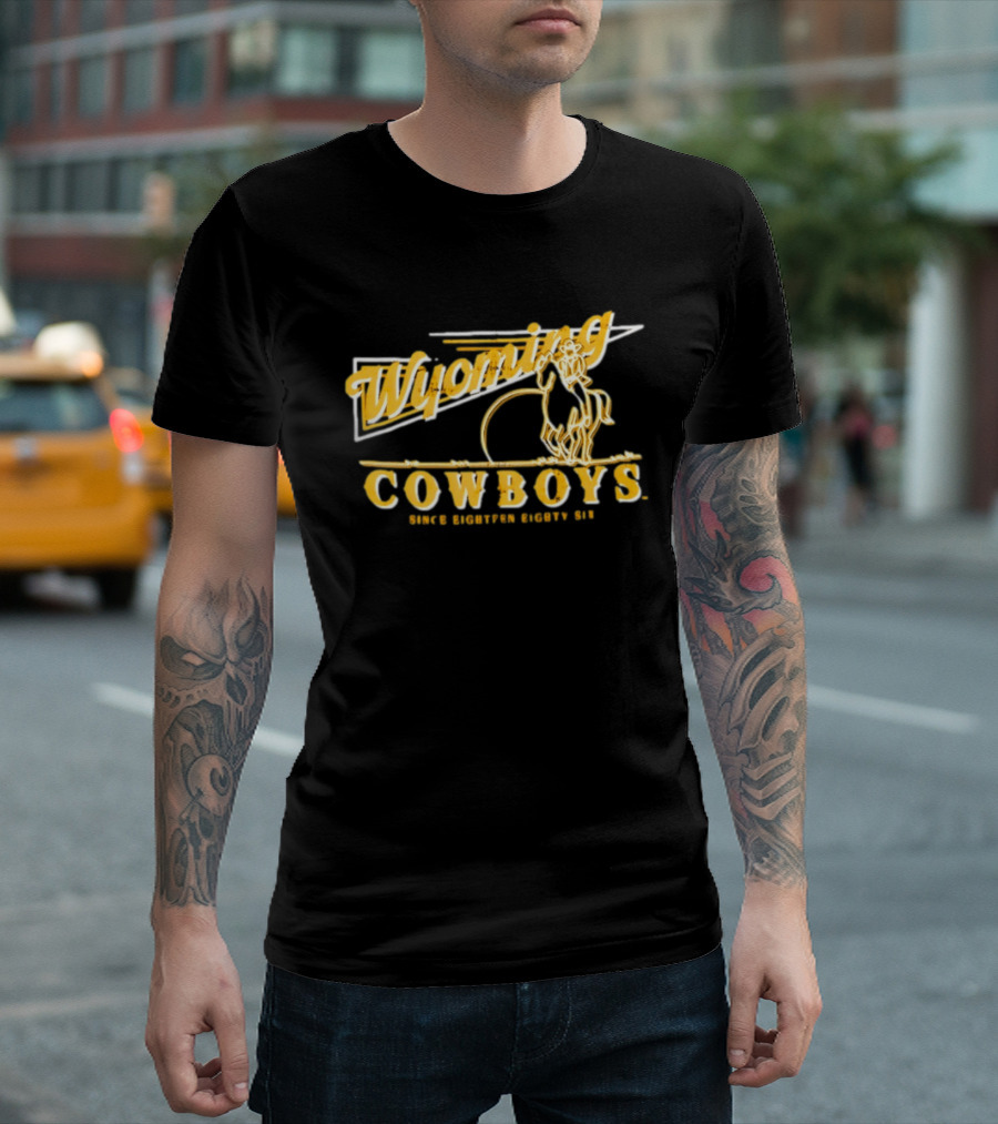 Wyoming Cowboys Since Eighteen Eighty Six Vintage Cowboy Riding T-Shirt