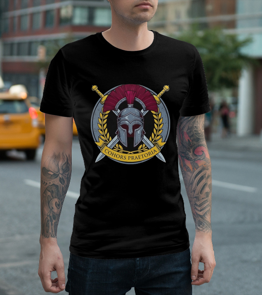 Cohors Praetoria Roman Helmet Crossed Swords T-Shirt