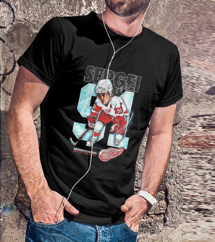Sergei Fedorov 91 Detroit Red Wings Forever T-Shirt