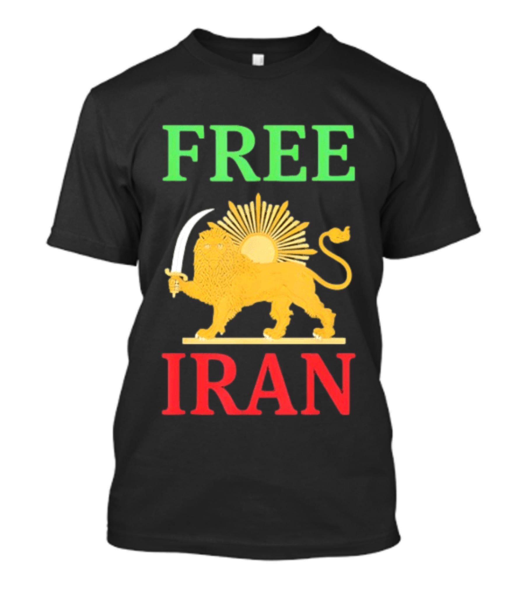 Free Iran Lion And Sun Emblem Freedom Movement T-Shirt