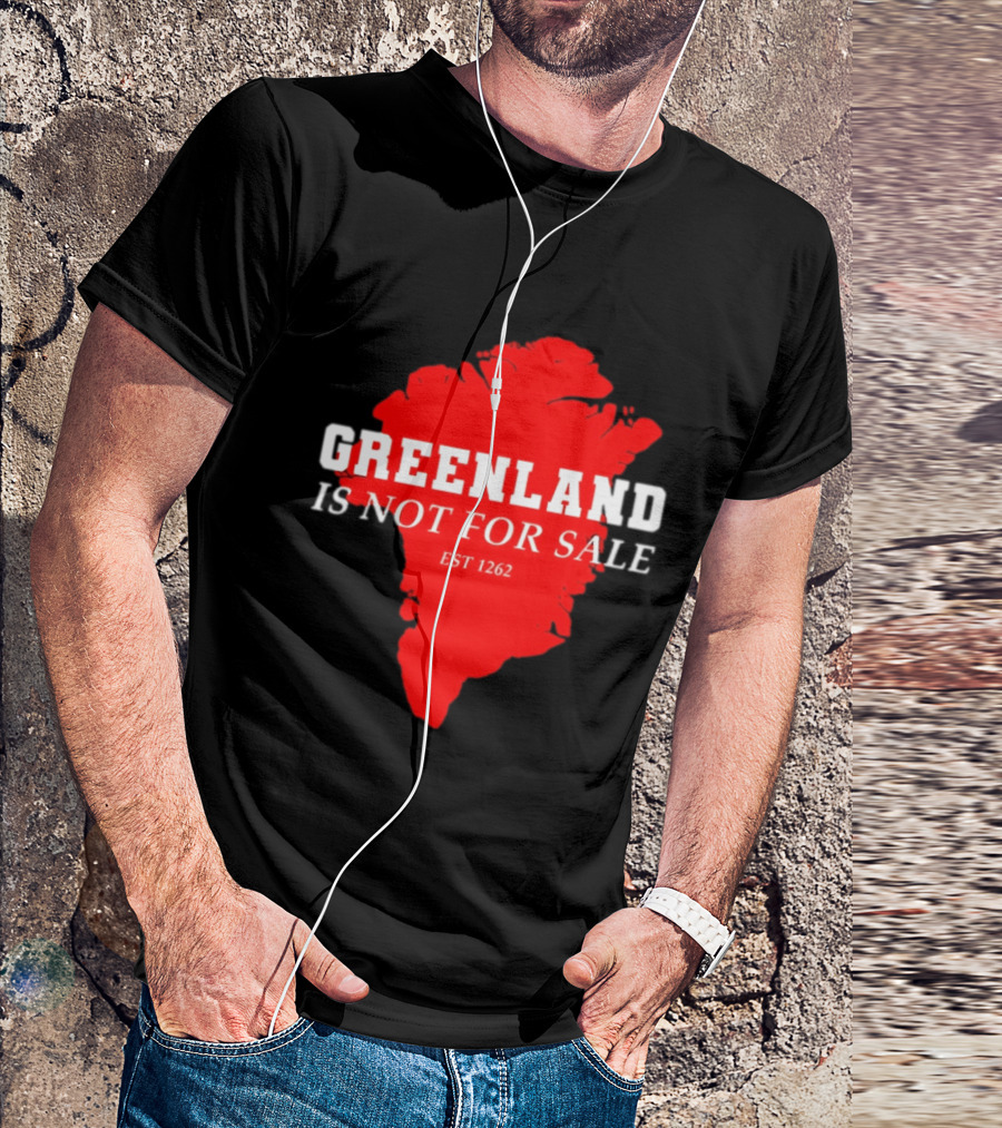 Greenland Is Not For Sale EST 1262 Bold Red Map T-Shirt