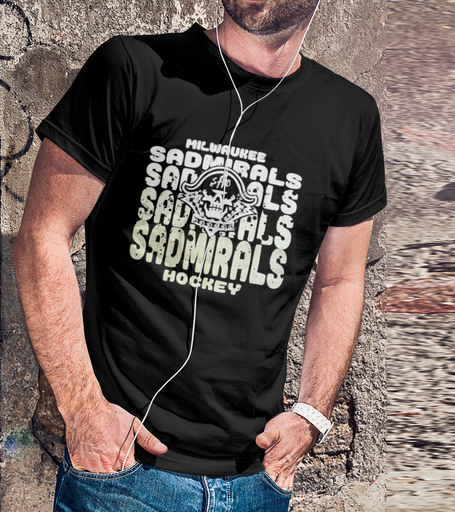 Milwaukee Sadmirals Hockey Pirate Skull T-Shirt