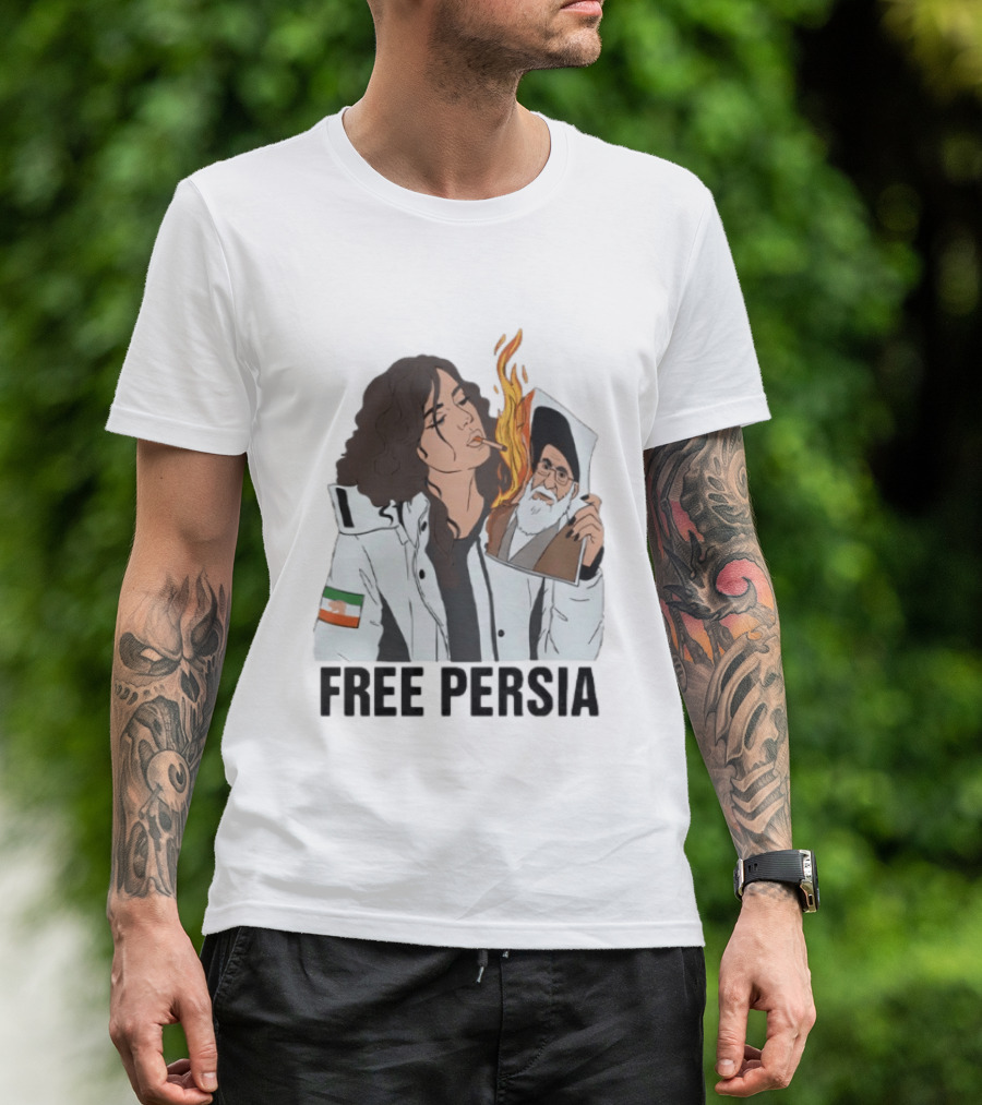 Free Persia Woman Life Freedom Burning Photograph T-Shirt