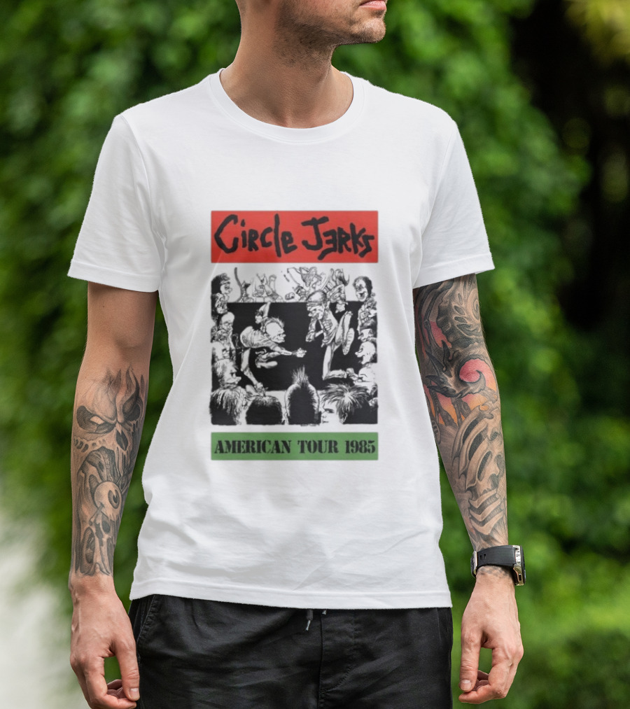 Circle Jerks American Tour 1985 Punk Concert T-Shirt