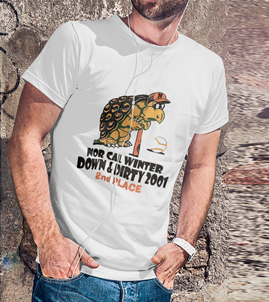 Nor Cal Winter Down And Dirty 2001 2nd Place Turtle Bat And Ball T-Shirt