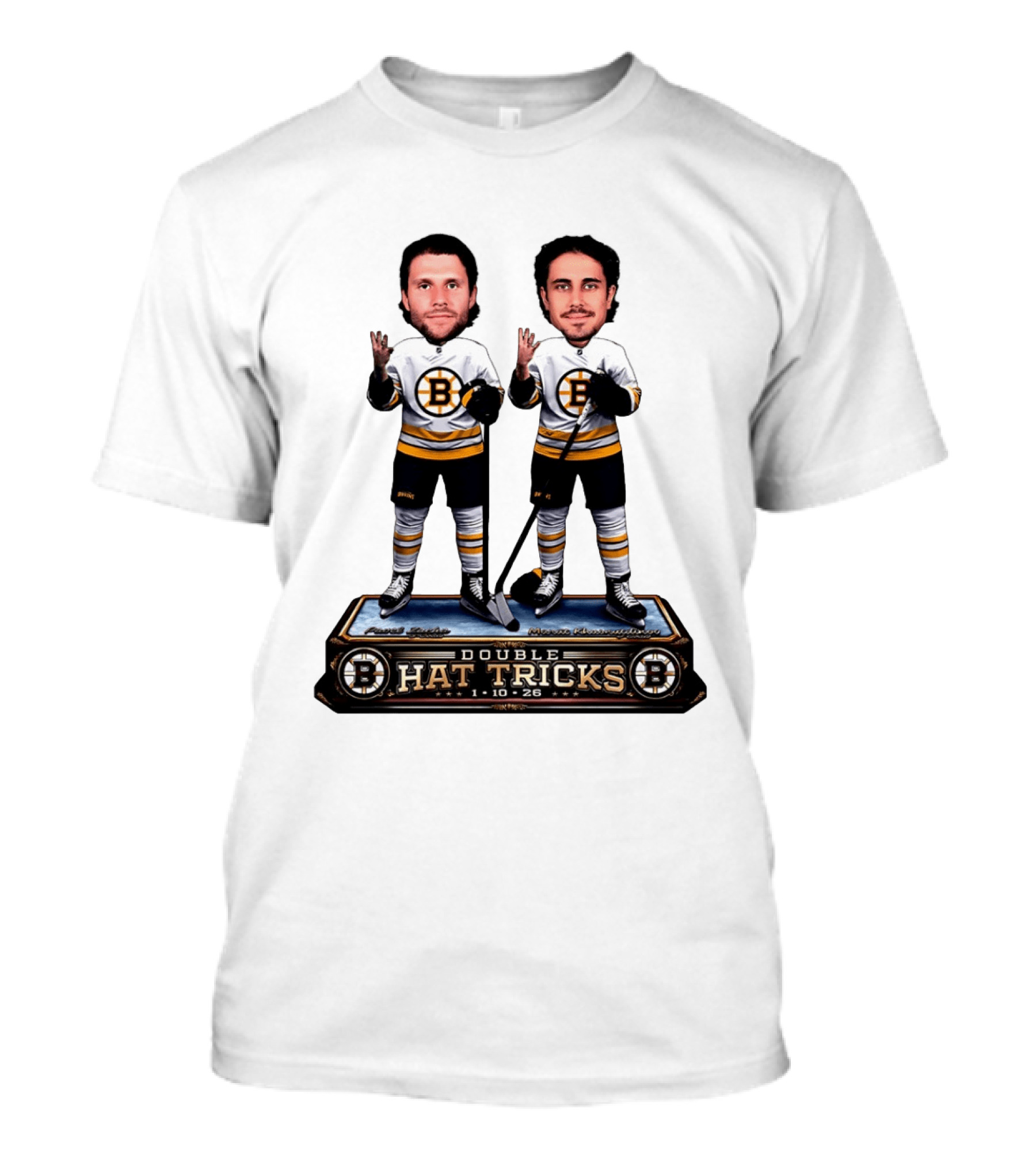Pavel Zacha Marat Khusnutdinov Double Hat Tricks Boston Bruins 1 10 26 T-Shirt