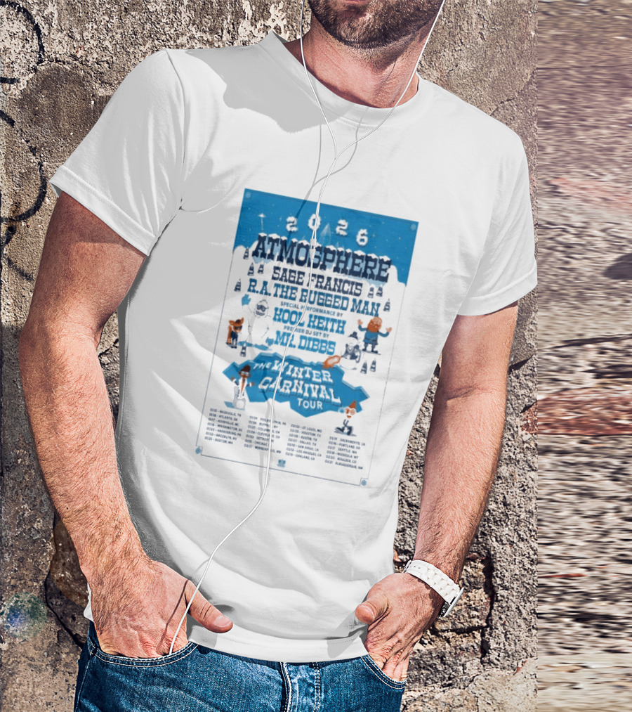 Atmosphere Winter Carnival Tour 2026 Featuring Sa Roc DJ Keezy Mr Dibbs T-Shirt