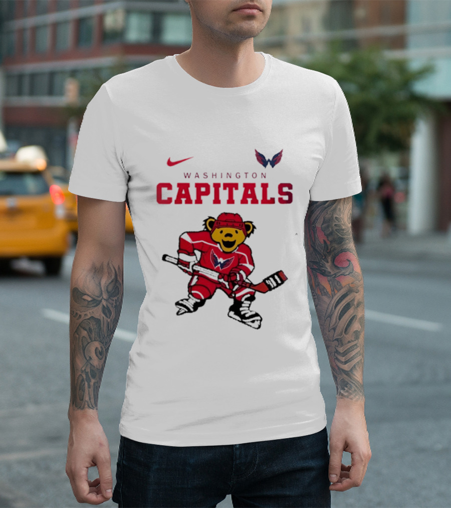 Washington Capitals Grateful Dead Deadhead Bear Hockey Nike Collaboration T-Shirt