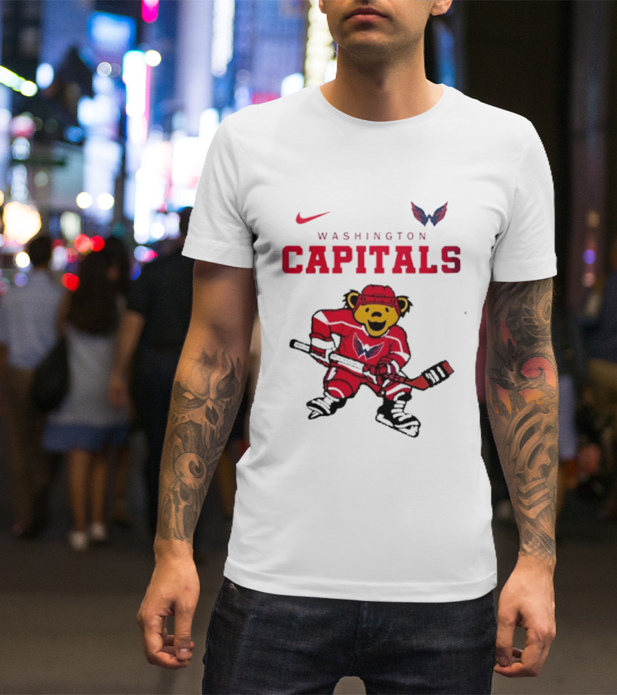 Washington Capitals Grateful Dead Deadhead Bear Hockey Nike Collaboration T-Shirt