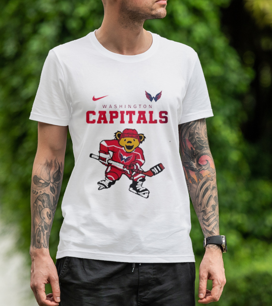 Washington Capitals Grateful Dead Deadhead Bear Hockey Nike Collaboration T-Shirt